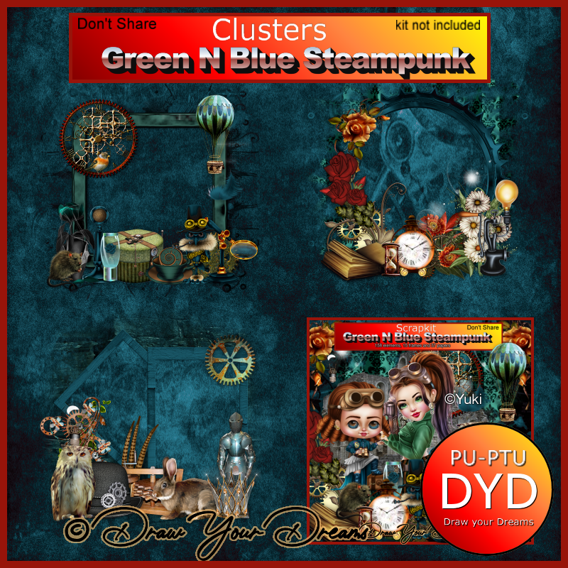 Green N Blue Steampunk - Click Image to Close