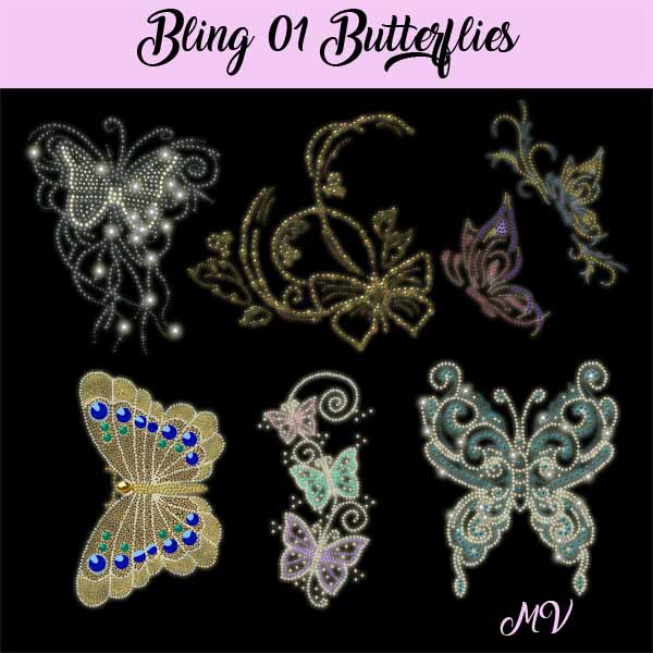 Animal Bling 01 Butterflies - Click Image to Close