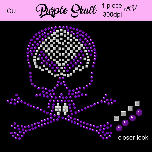 Purple Skull Bling - Click Image to Close